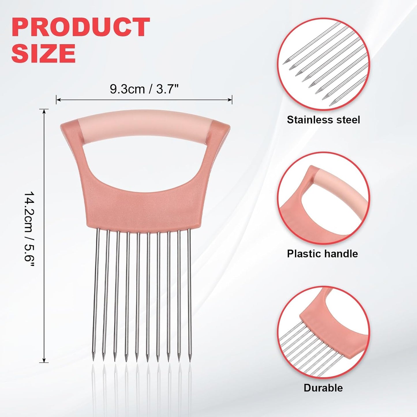 uxcell Onion Slicer Holder, Stainless Steel Vegetable Cutting Holder Food Cutter Tool for Slicing Storing Onions Tomatoes Potatoes Avocados Apples, Green