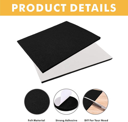 Felt Furniture Pads Self-Adhesive for Hardwood Floors, 8pcs 8" x 6" x 1/5" Cuttable Furniture Pads Square Furniture Movers, Floor Protector Cut into Any Shape, Beige