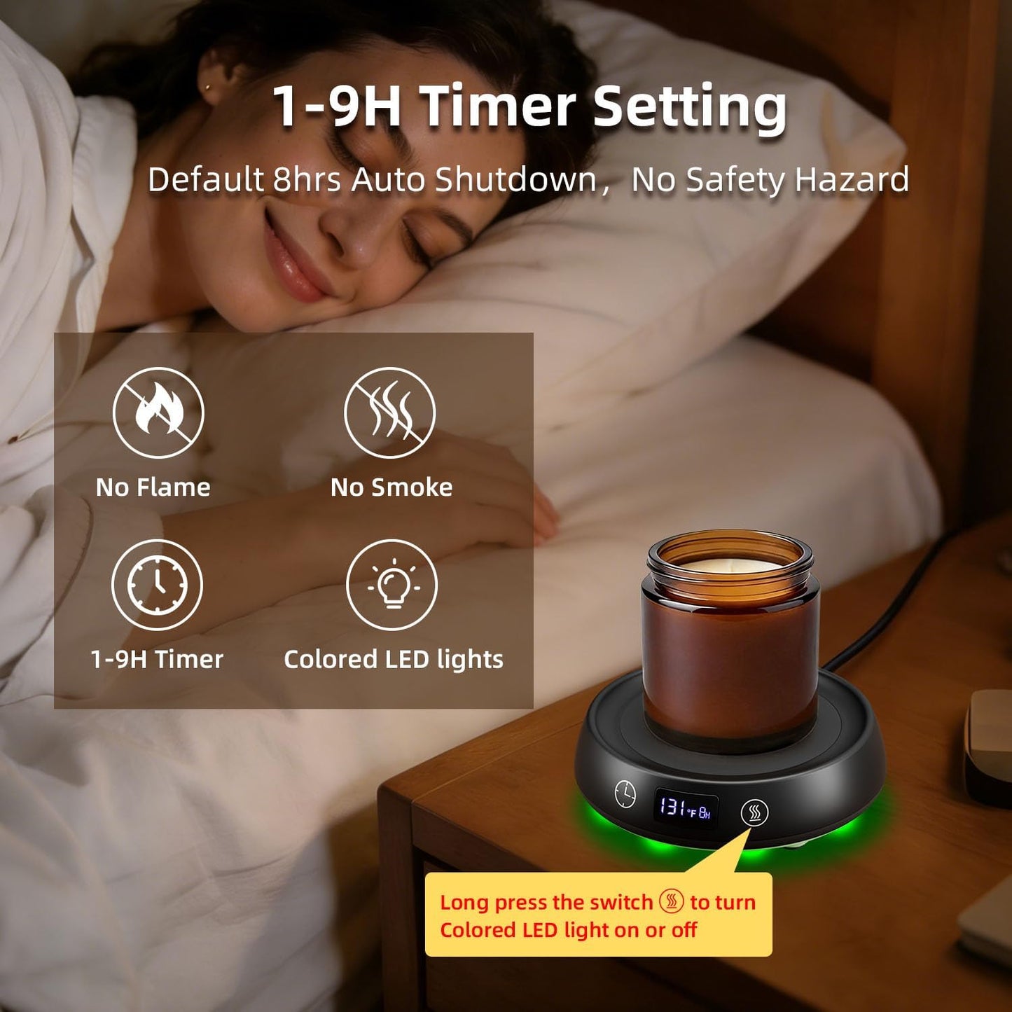 Coffee Mug Warmer Set for Desk, Smart Heated Electric Tea Cup Warmer Plate | Coffee Lover Mug and Warmer Set, Office Home Beverage Warming Candle Heater, 4-Temp Control 8H Auto Shut Off, Men Women Gift