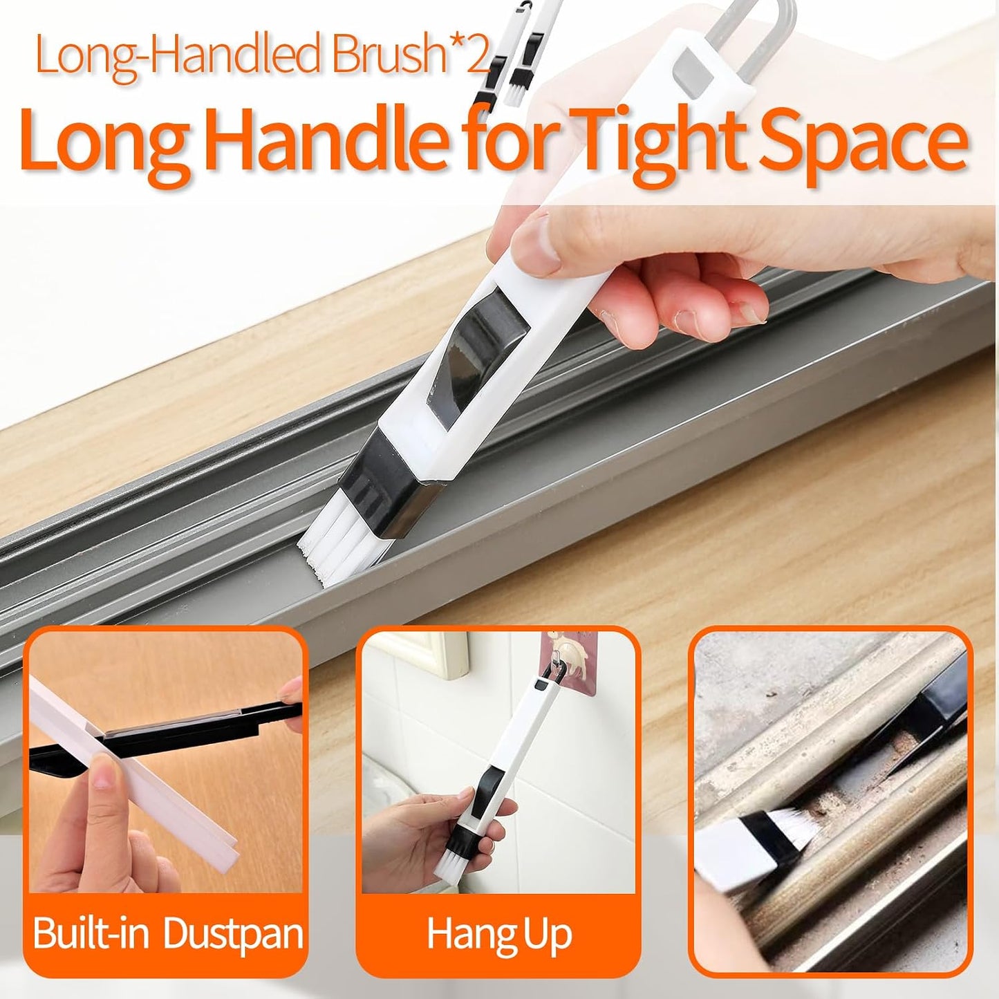 13Pcs Window Track Cleaning Tools - Sliding Door Track Cleaner Kit | Window Sill Cleaner for Door, Tile, Shutter, Corner, Grout, Sink