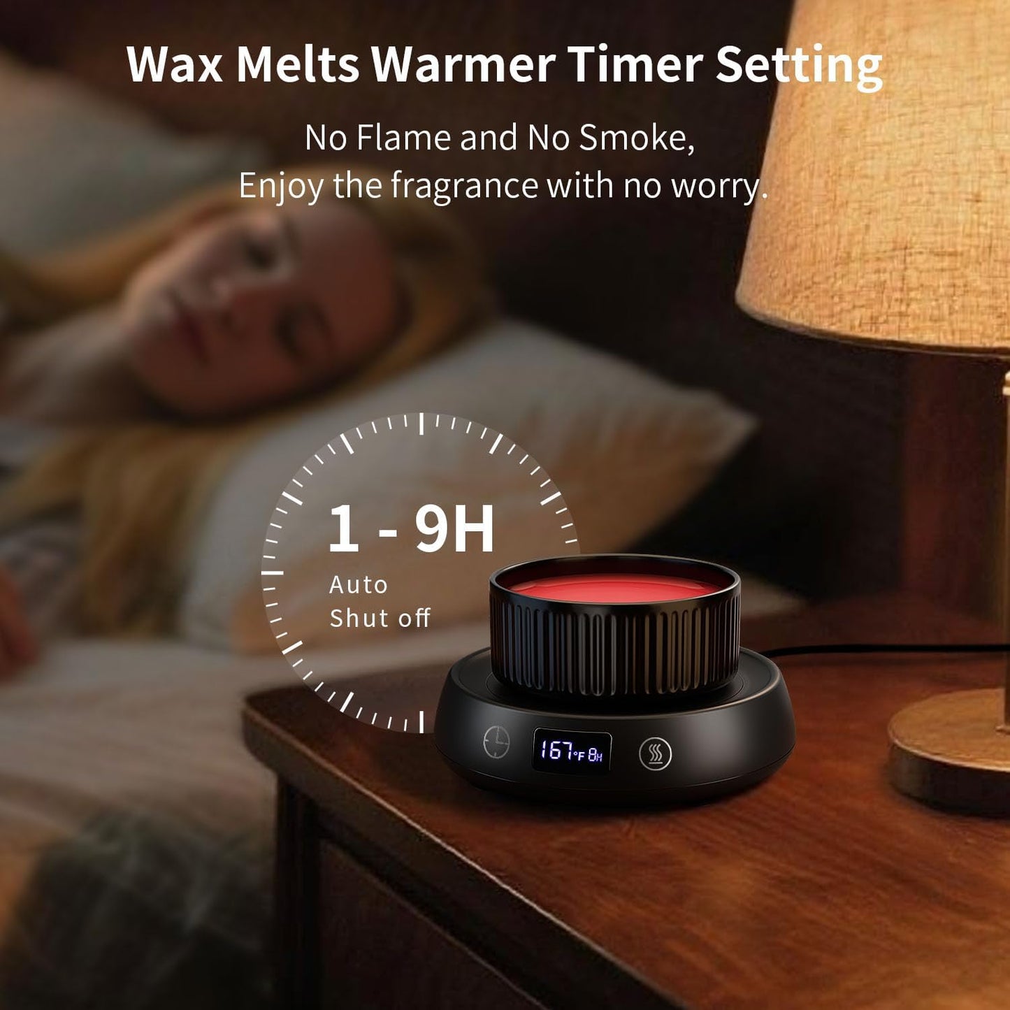 Candle Warmer,Wax Melt Warmer, Wax Warmer for Scented Wax, Wax Cube Burner | Wax Melter, 3 Temp Setting, 1-9H Auto Shut Off Timer, Electric Scented Wax Melter, Home Bedroom Office Use,Coffee Mug Warmer