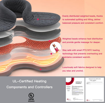 Weighted Heating Pad for Neck, Shoulder & Back Pain Relief FSA Eligible HSA