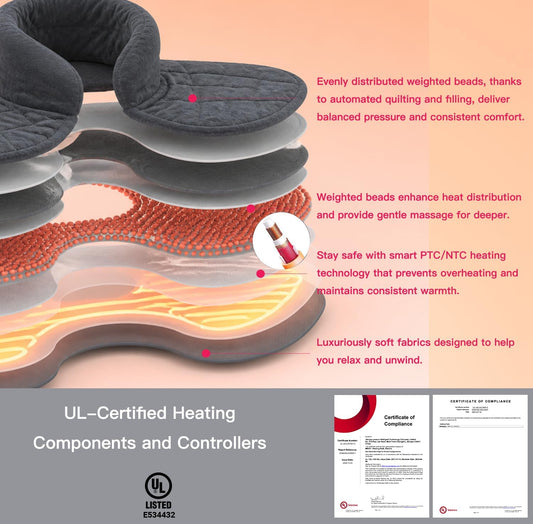 Weighted Heating Pad for Neck, Shoulder & Back Pain Relief FSA Eligible HSA