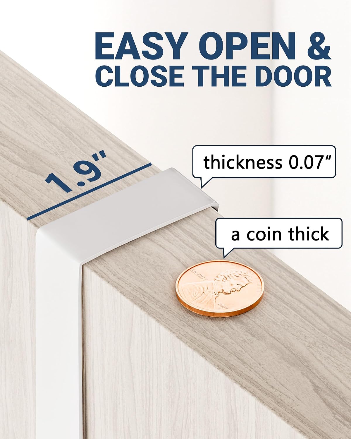 Lorbro Broom Holder Door Mount, Wood Over the Door Broom and Mop Holder | 4 Slots 4 Hooks, No Drill Setup, EVA Protection Pads, Secure Grip, Laundry Garage Closet Kitchen Use, White