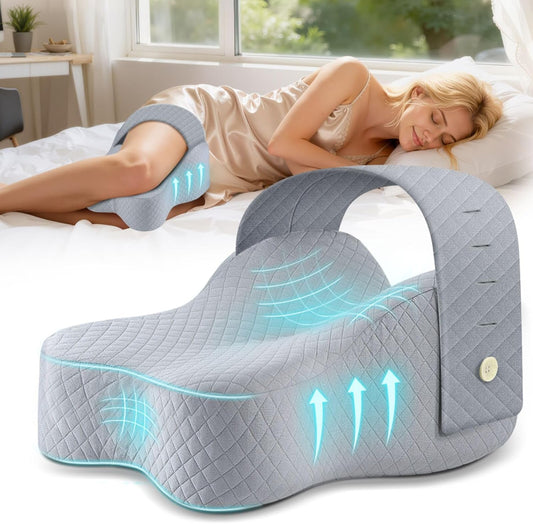 Ciavca Knee Pillow for Side Sleepers Hip Pain Relief with Adjustable Strap