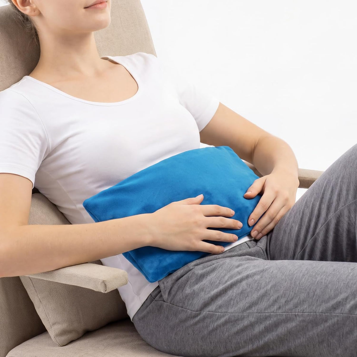 Microwave Heating Pad 6 x 12 Small Heating Pad Microwave, Microwave Bean Bag Heating Pad for Neck and Shoulders, Moist Heat Pack Pillow Warm Compress for Knee, Muscles, Joints, Wrist (Dark Blue)