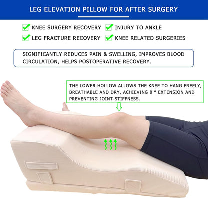 Adjustable Height Leg Elevation Pillow,Removable Knee Insert for Recovery