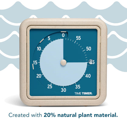 Time Timer® Retro 8 inch Eco Edition Visual Timer - 60 Minute Desk Countdown Clock Made with at Least 20% Natural Plant Material- Green Land
