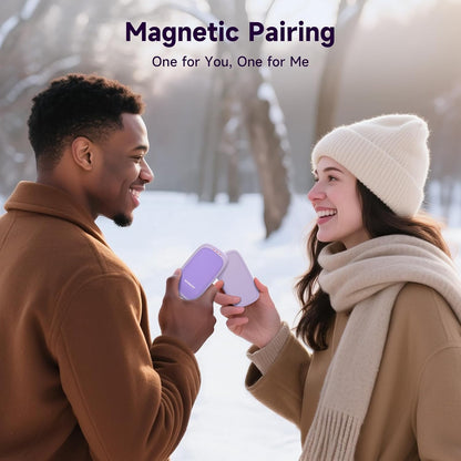 Electric Hand Warmers Rechargeable - 2 Pack Magnetic Pocket Heater Handwarmers with AI Chips, Portable Hunting Gear, Reusable Winter Essentials, Gift Ideas for Men, Women, Outdoor