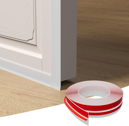 Elvone T-Shaped Weather Stripping Seal, Clear Silicone, 1.97 in x 20 ft | Flexible door seal strip covers door, window, and bathroom gaps; peel-and-stick design helps reduce drafts