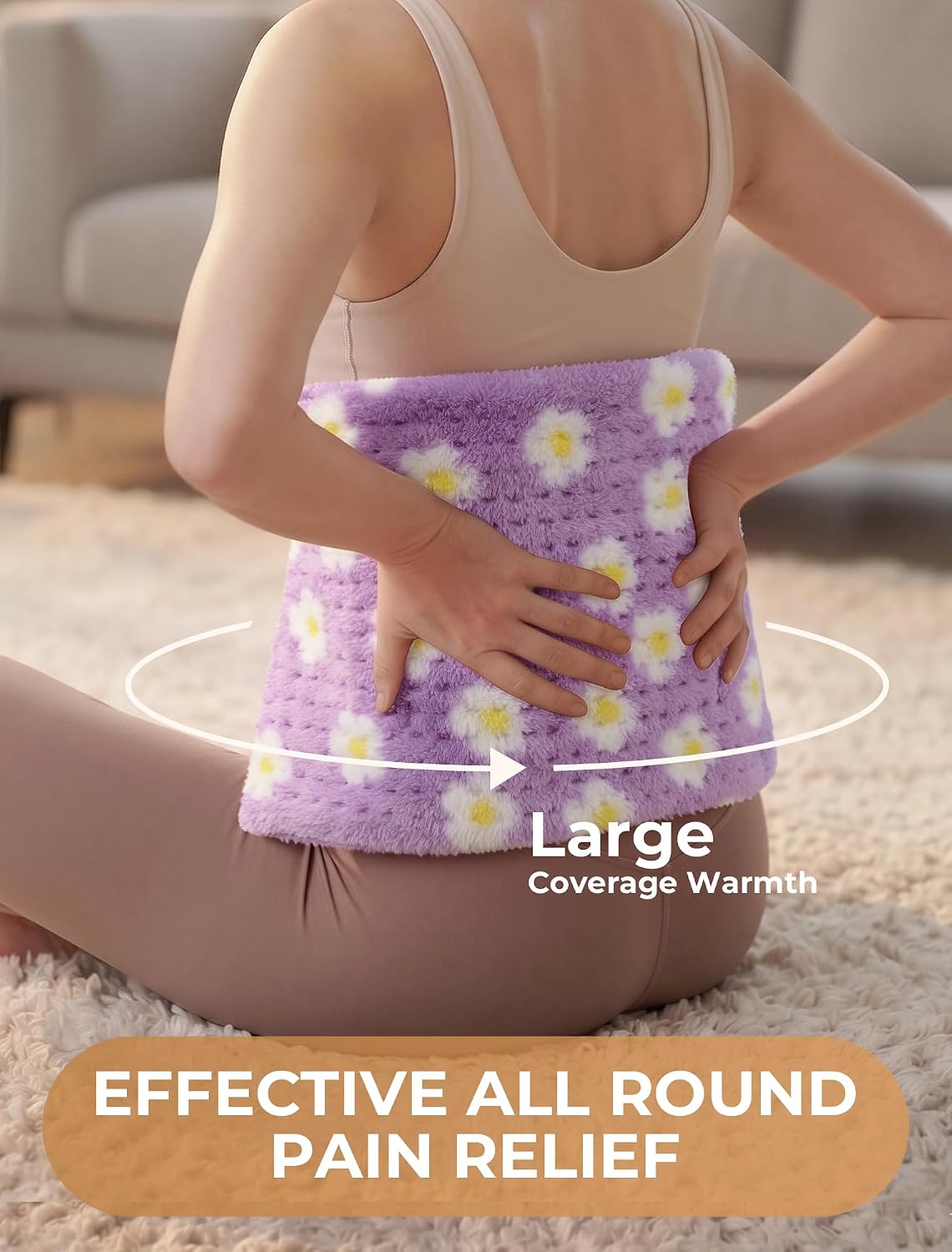 Heating Pad, ALLJOY Cute Heating Pad for Period Cramps & Back Pain, 24"X12"