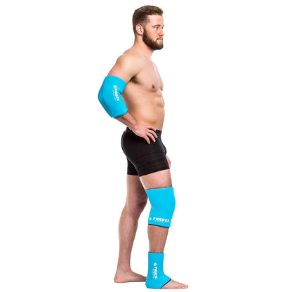 FreezeSleeve Ice and Heat Therapy Sleeve | Reusable Ice Pack Flexible Gel Compression Sleeve for Pain Relief and Recovery of Elbow Knee Ankle Leg Wrist Injuries | Black Large
