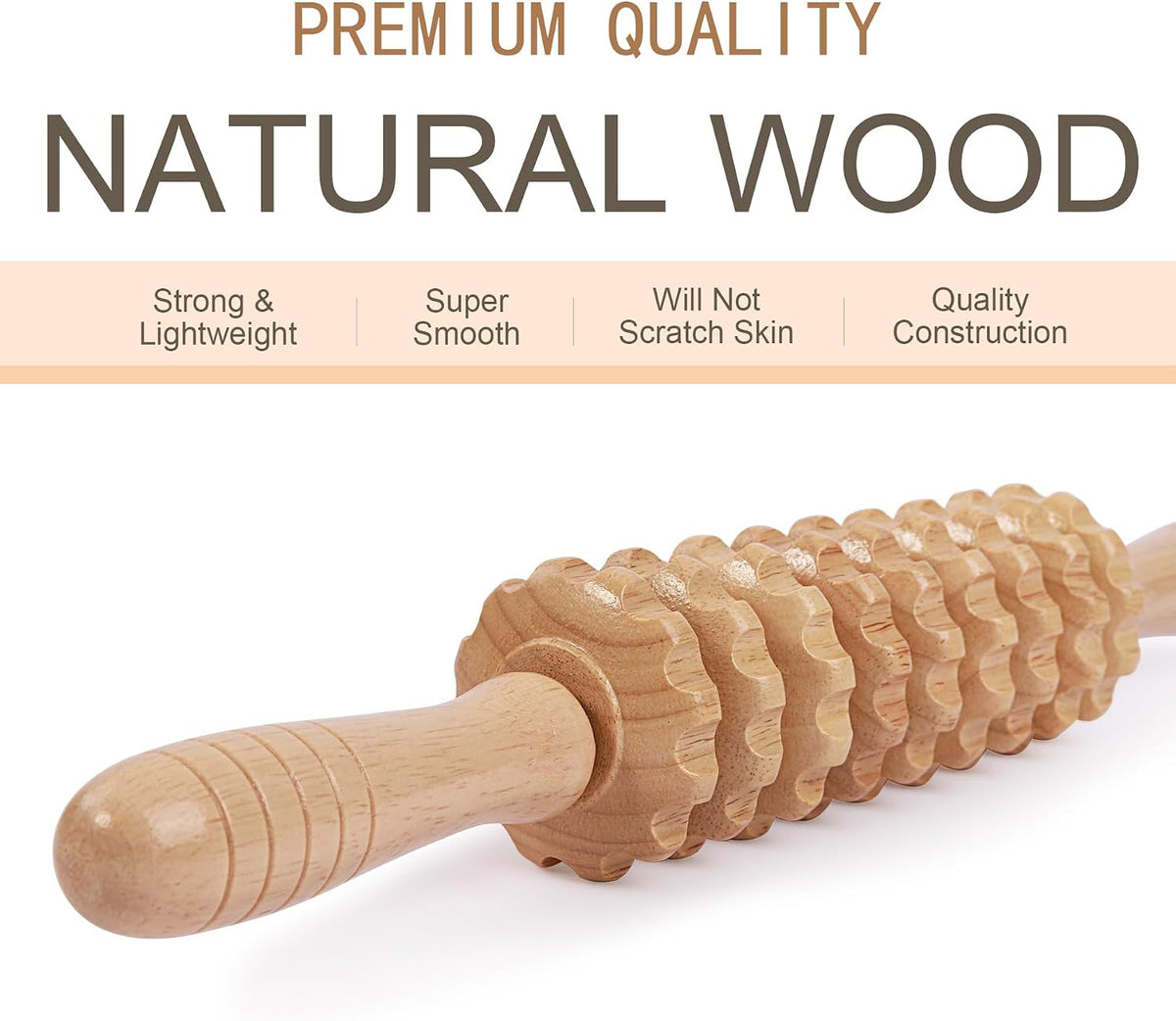 3Pcs Wood Therapy Massage Tools Lymphatic Drainage Massager Wooden Massager Body Sculpting Tools for Maderoterapia,Anti-Cellulite,Pain Relief(3-in-1 Massager)