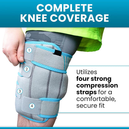 Knee Ice Pack Wrap - Cold/Hot Gel Compression Brace - Heat Support Strap for Arthritis Pain, Tendonitis, ACL, Athletic Injury, Osteoarthritis, Women, Men, Running, Meniscus and Patella Surgery