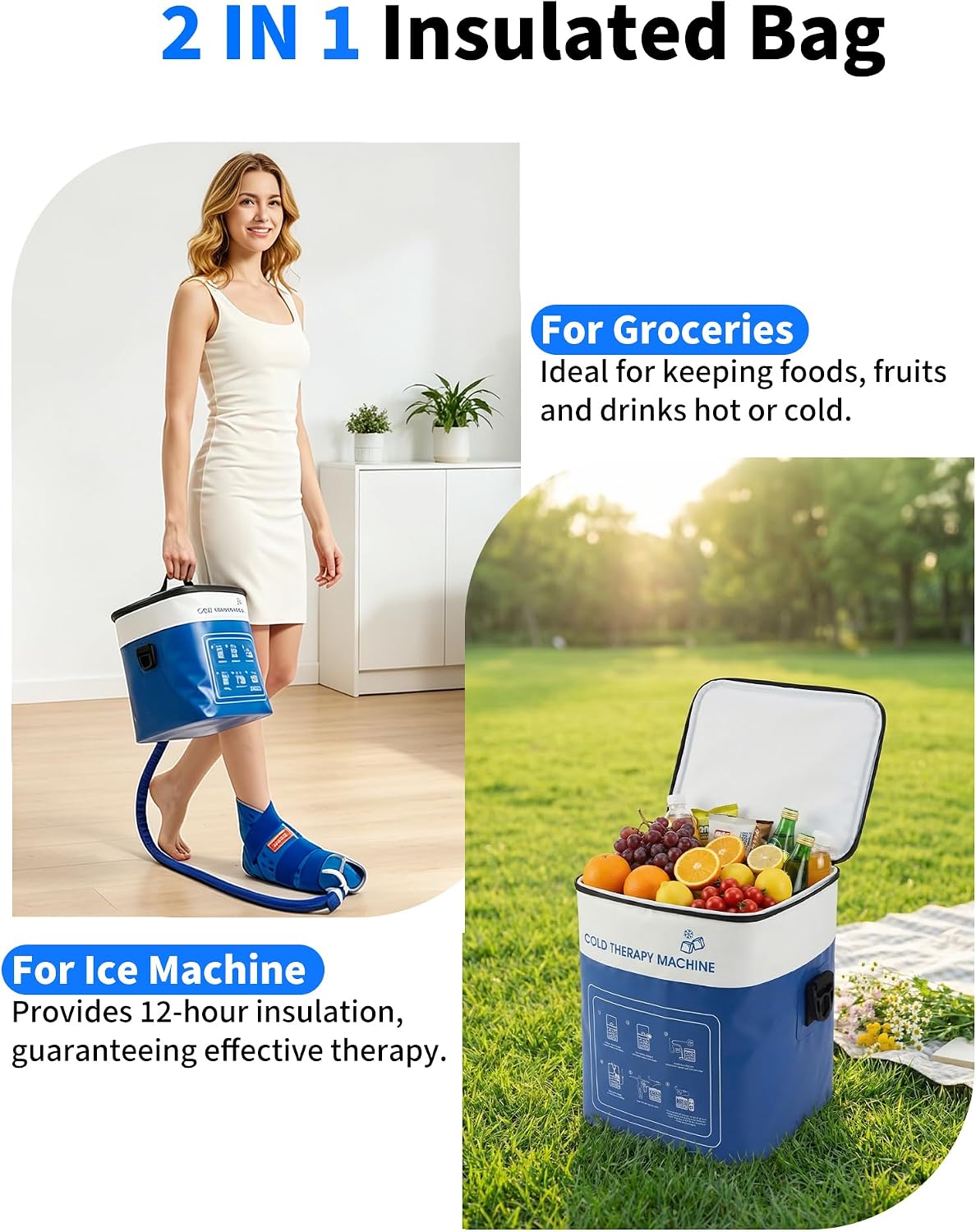 Ankle Foot Ice Pack Wrap for Cold Therapy Machine, Replacement Pad Only for Cryotherapy Unit, Cold Water Therapy for Plantar Fasciitis Relief, Post-Surgery & Injury Recovery - Universal Connector
