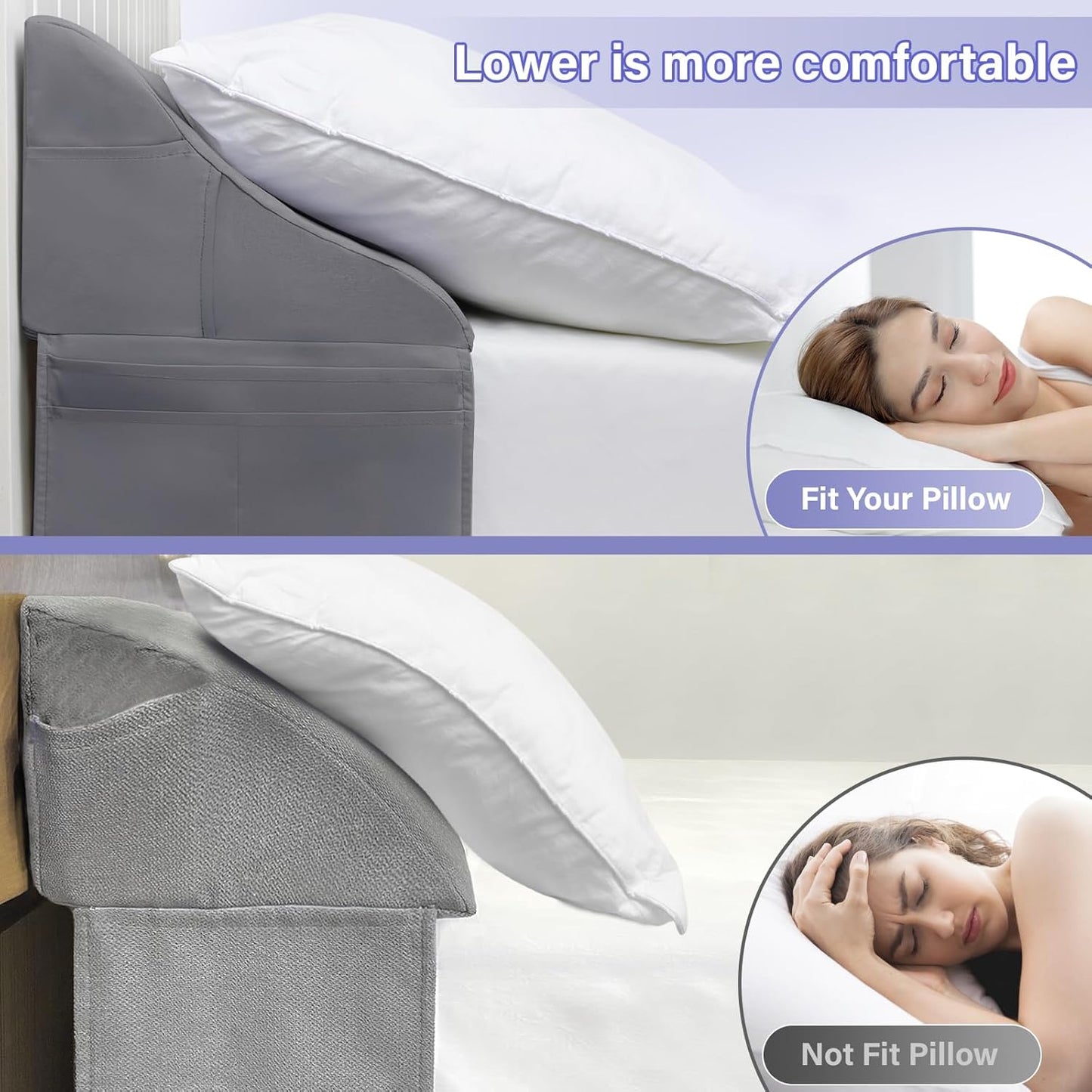 Vekkia Lumbar Support Pillow for Recliner, Ergonomic Back Support for Couch | Backrest Pillow, Improve Posture, Relieve Back Pain for Long Sitting & Elderly, for Armchair & Sofa, Removable Cover,Brown