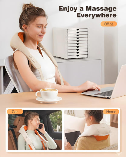 Cordless Neck and Shoulder Massager for Pain Relief Deep Tissue with Heat
