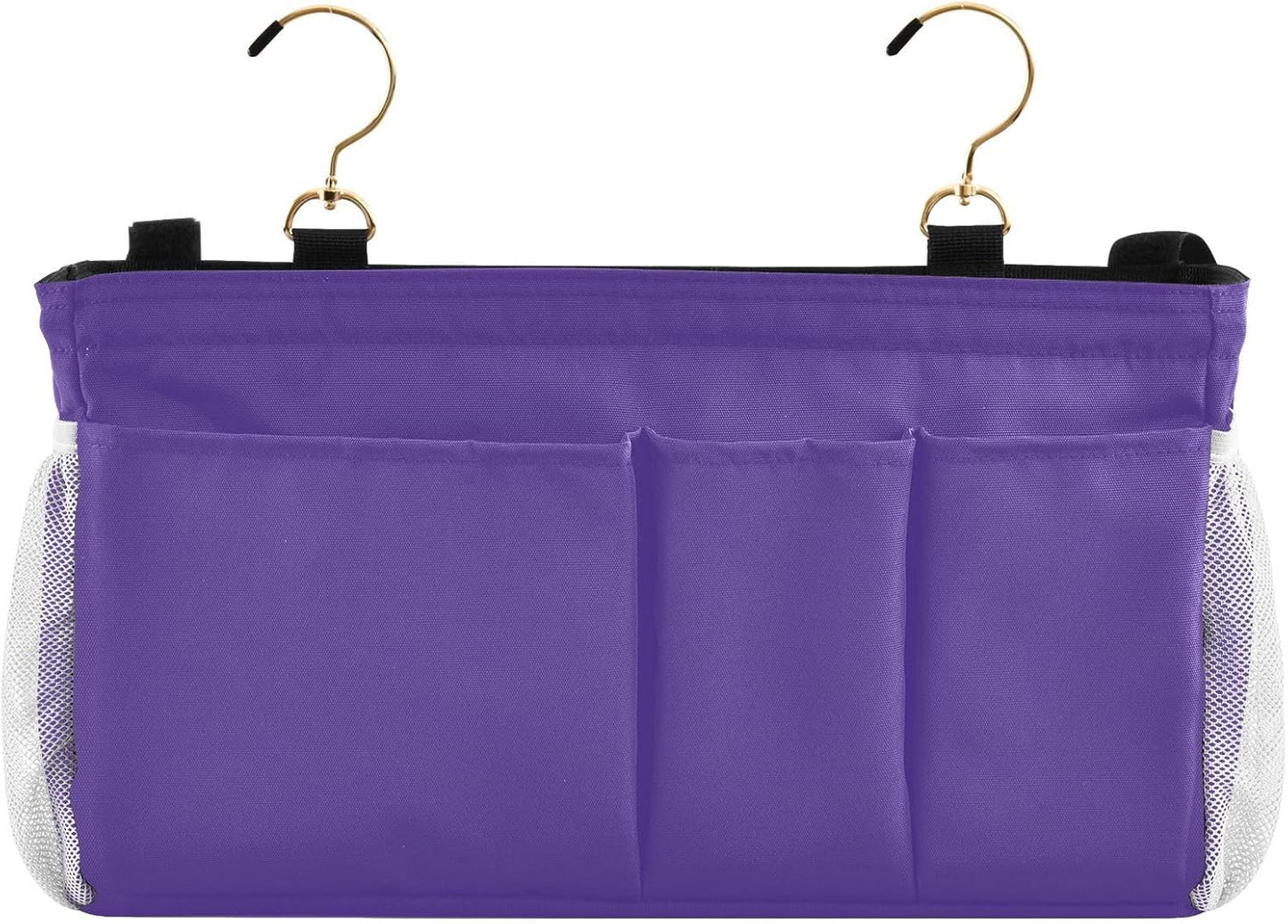 Black Bedside Caddy Storage Bag Bedside Organizer for Bed Rails College Dorm Room Organizer Caddy Hanging Shelf 6 Pockets with Hooks for Drinks Magazine Phone Holder