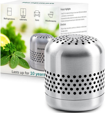 Fridge Deodorizer, Up to 10 Years, Refrigerator Odor Eliminator | More Effective Than Baking Soda and Charcoal Bags; Long-Lasting Odor Control for Cars and Closets; 1 Pack