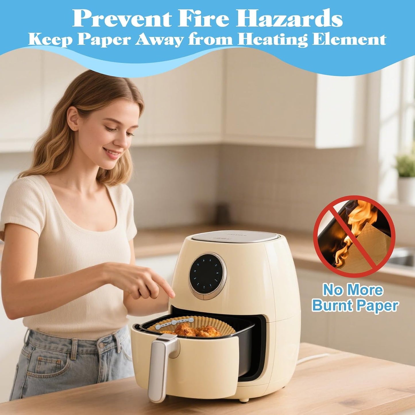 Air Fryer Magnet Silicone Buckles for Parchment Paper – 2 Pack Reusable Accessories for Disposable Basket Liners, Secure Baking Paper, Prevent Shifting & Burning (Black)