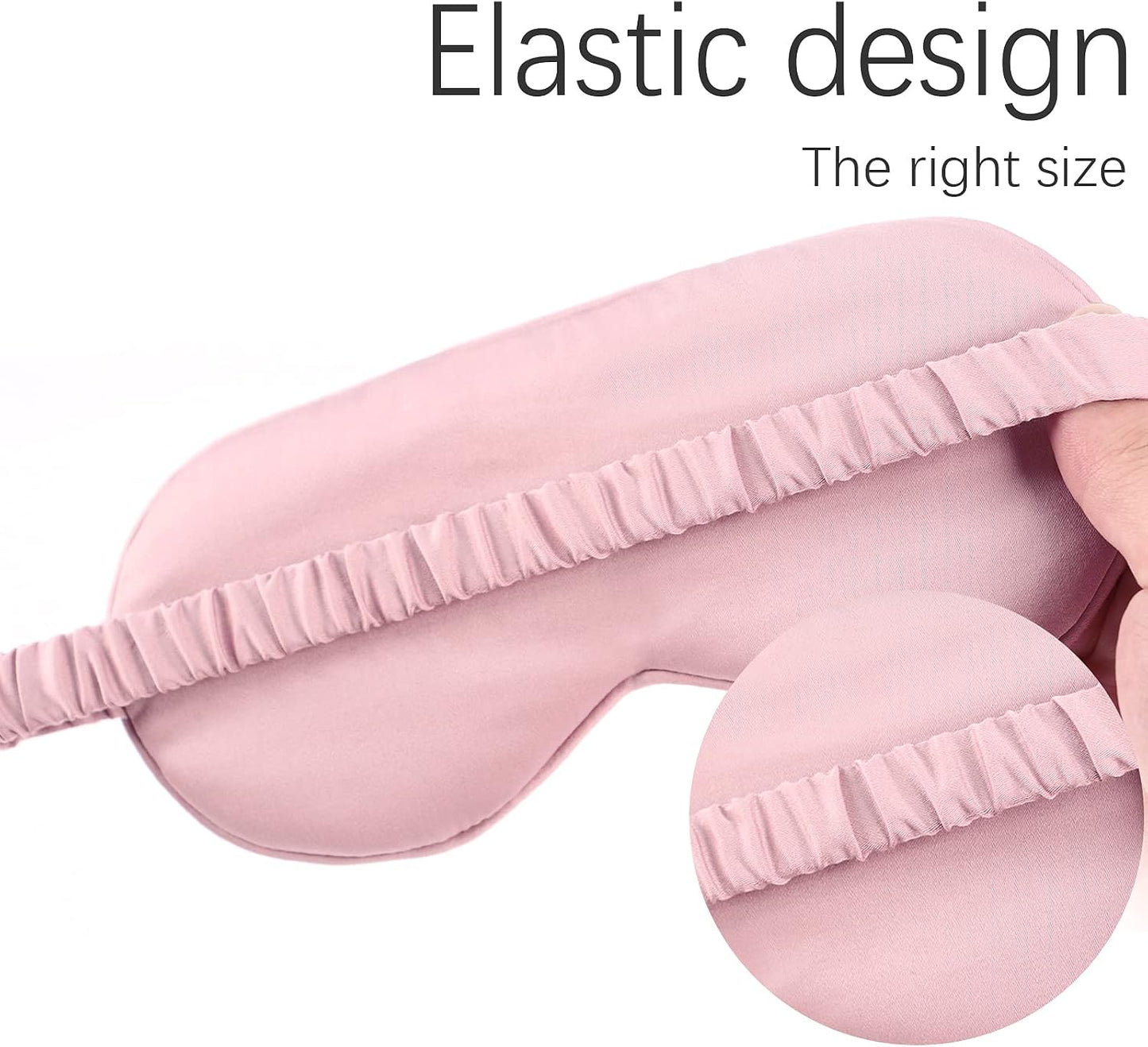 HBHLFZ Sleep Mask 2 Pack - Bamboo Viscose Fiber Sleeping Eye Mask - with Elastic Band/Headband - Comfort Sleeping Shade - for Nighttime Sleeping, Traveling & Napping（Pink，Green）