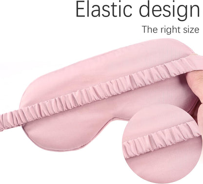HBHLFZ Sleep Mask 2 Pack - Bamboo Viscose Fiber Sleeping Eye Mask - with Elastic Band/Headband - Comfort Sleeping Shade - for Nighttime Sleeping, Traveling & Napping（Pink，Green）