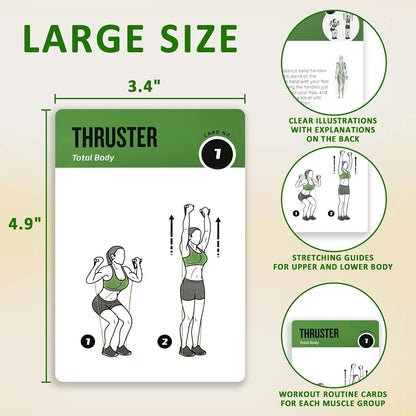 Half Balance Ball Workout Cards, 62 Exercises Cards Deck Large Size 5" x 3.5" Fitness Cards for Women & Men, Beginner Fitness Guide to Training Exercises at Home or Gym