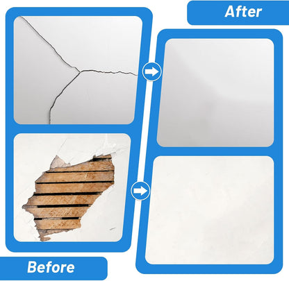 Drywall Repair Kit, Drywall Patch Repair Kit with 8.8OZ White Wall Repair Putty, Scraper Sandpapers Gloves for Heavy Duty Plaster Wall Repair, Easy to Fill Holes in Home Wall & Quick Repair Crack