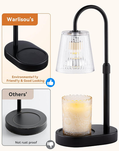 Adjustable Candle Warmer Lamp with Timer - Electric Light Wax Warming