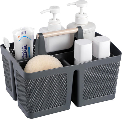 rejomiik Plastic Shower Caddy, Portable Shower Basket with Handle, Cream | Cleaning Caddy Organizer for Bathroom, College Dorm Room Essentials, Storage Tote
