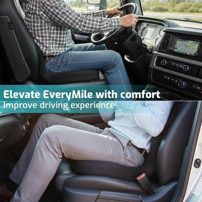 Memory Foam Seat Cushion,Office Chair Cushion with Lumbar Support for Back Pressure Relief, Car Seat Cushion with Adjustable Strap,Sciatica Pad Cushions for Car,Truck, Desk,Gaming Chair