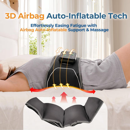 Heating Pad for Back, Cordless Lower Back Massager with Heat, Electric Heating Pad Wrap for Period Cramps Lower Back Neck Shoulders, 3 Heating Levels & 3 Massage Modes, Birthday Gifts for Women Men
