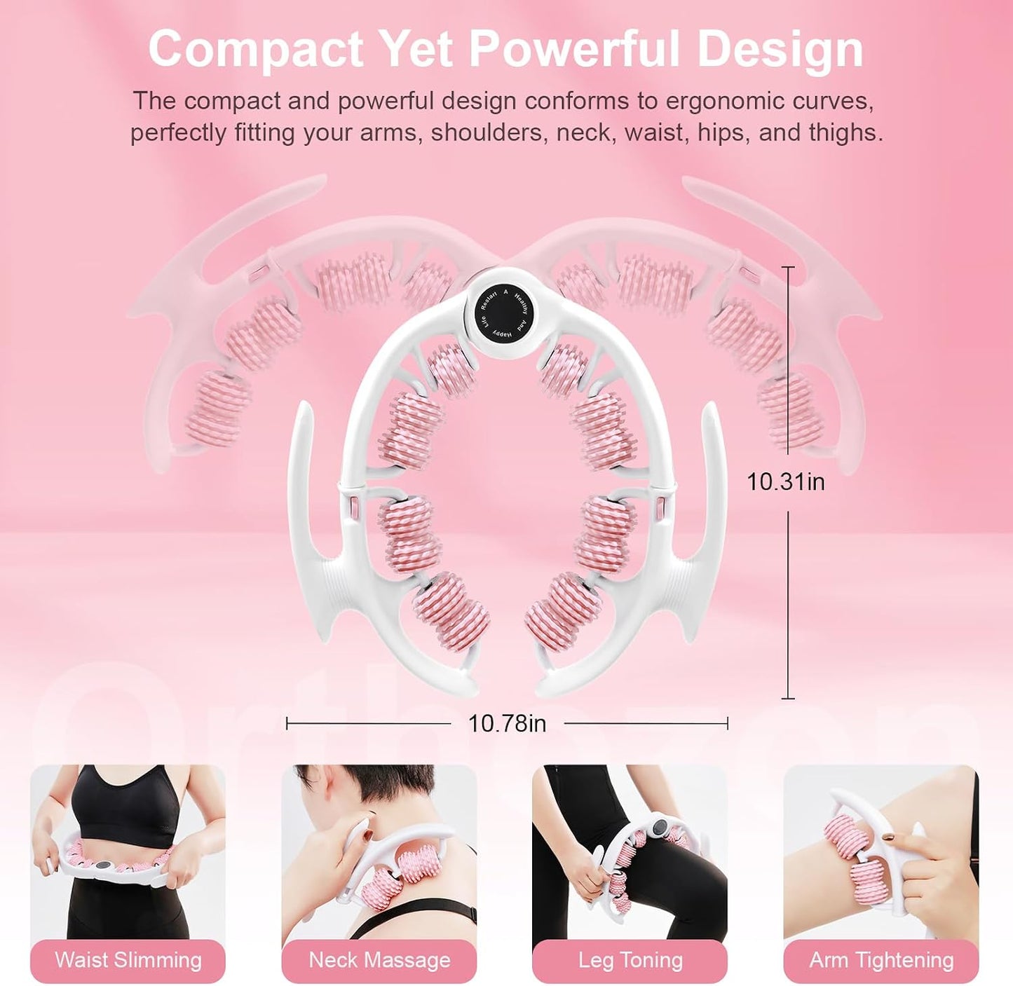 Cellulite Massage Roller, Cellulite Roller for Legs & Body, Handheld Muscle and Fascia Massager for Arms Waist Stomach, Anti Cellulite Massager Stick for Relaxation