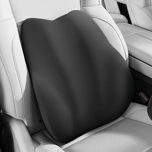 BEBAS Ergonomic Lumbar Support Pillow for Car, Memory Foam Car Back Cushion | Comfort Lumbar Pillow for Back Pain Relief, Breathable Washable Cover, Fits for Driving, Office, Wheelchair, Black