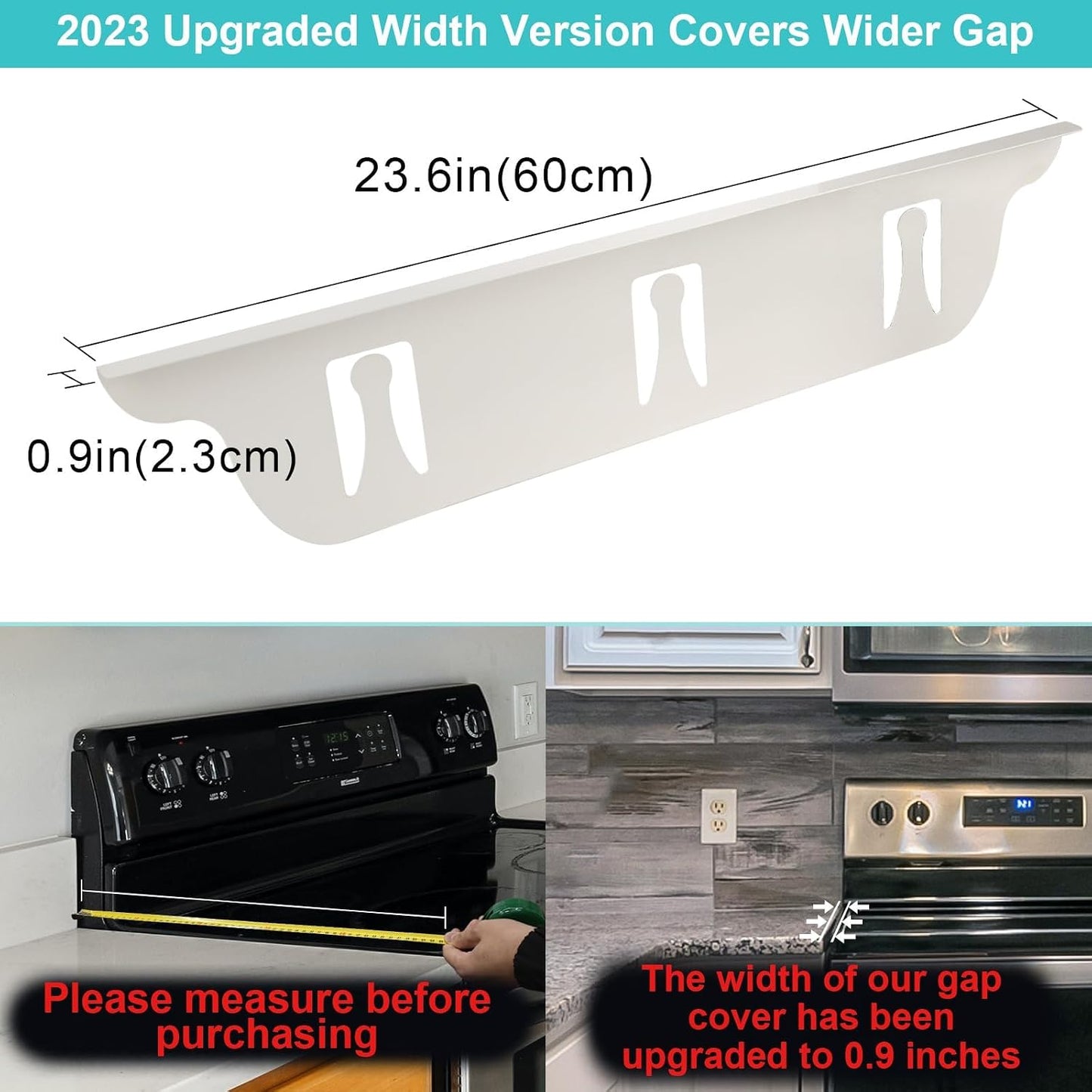 Stove Cover, Stove Guard, Stainless Steel Stove Gap Covers, Heat Resistant & Easy to Clean Stove Counter Gap Cover, Kitchen Stove Counter Gap Cover Eliminates Gap Between Counter & Appliances (2 pcs)