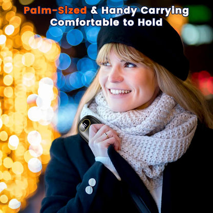 Electric Hand Warmers Rechargeable with Flashlight, LED Display, 17Hrs Warmth, Dual-Side 4 Levels Fast Heating Portable Pocket Heater for Hunting, Camping, Golf, Outdoor, Gifts for Women/Men