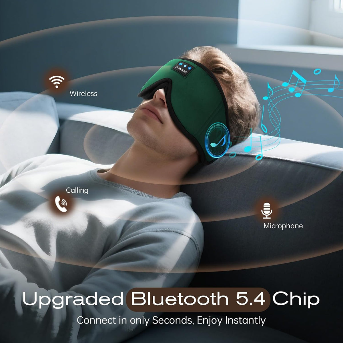 Sleep Mask with Bluetooth 5.4 Headphones, Removable 3D Eye Cups, Timing Sleeping Headphones for Side Sleepers, Wireless Music Eye Mask Speakers for Men, Women, Tech Gifts, Pink
