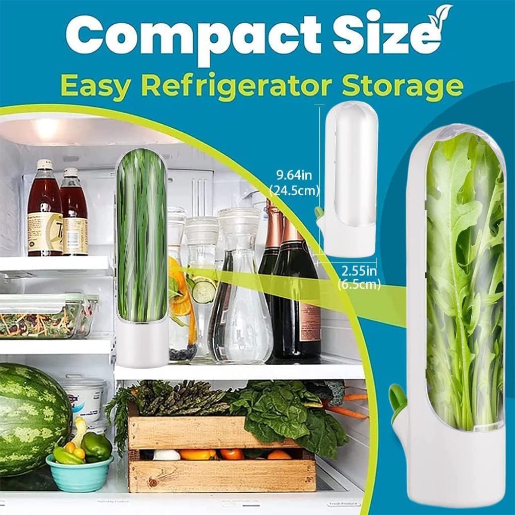 PLBSE Herb Saver Pod Containers, Herb Fresh Keeper for Refrigerator, Keeps Vegetables Fresh for 2-3 Weeks (White)