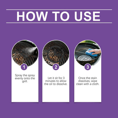 2Pcs Fast Acting Heavy Duty Grill Degreaser Spray, Heavy Duty BBQ Grill Degreaser, Outdoor Grills Cleaner, For Kitchen Grates and Racks