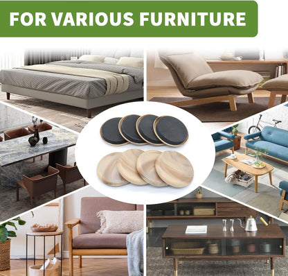 Furniture Sliders for Carpet 8 PCS - 3 1/2" Beige | Furniture Moving Sliders, Chair Leg Floor Protectors, Carpet Sliders for Furniture - Move Your Furniture Easily & Safely