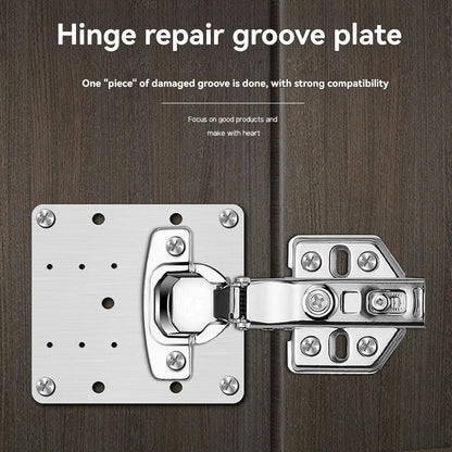 Hinge Repair Plate,10PCS Cabinet Hinge Repair Plate with Customized Screws,Stainless Steel Kitchen Cupboard Door Hinge Repair Brackets with Holes for Kitchen Cupboards Door