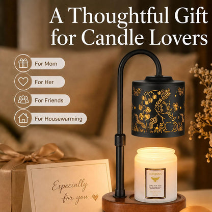 Dimmable Candle Warmer Lamp with Timer Adjustable Height for Scented Jar Candles Electric Candle Wax Melt Warmer for Home Decor Christmas Birthday Gifts for Women Mom(Hummingbird)