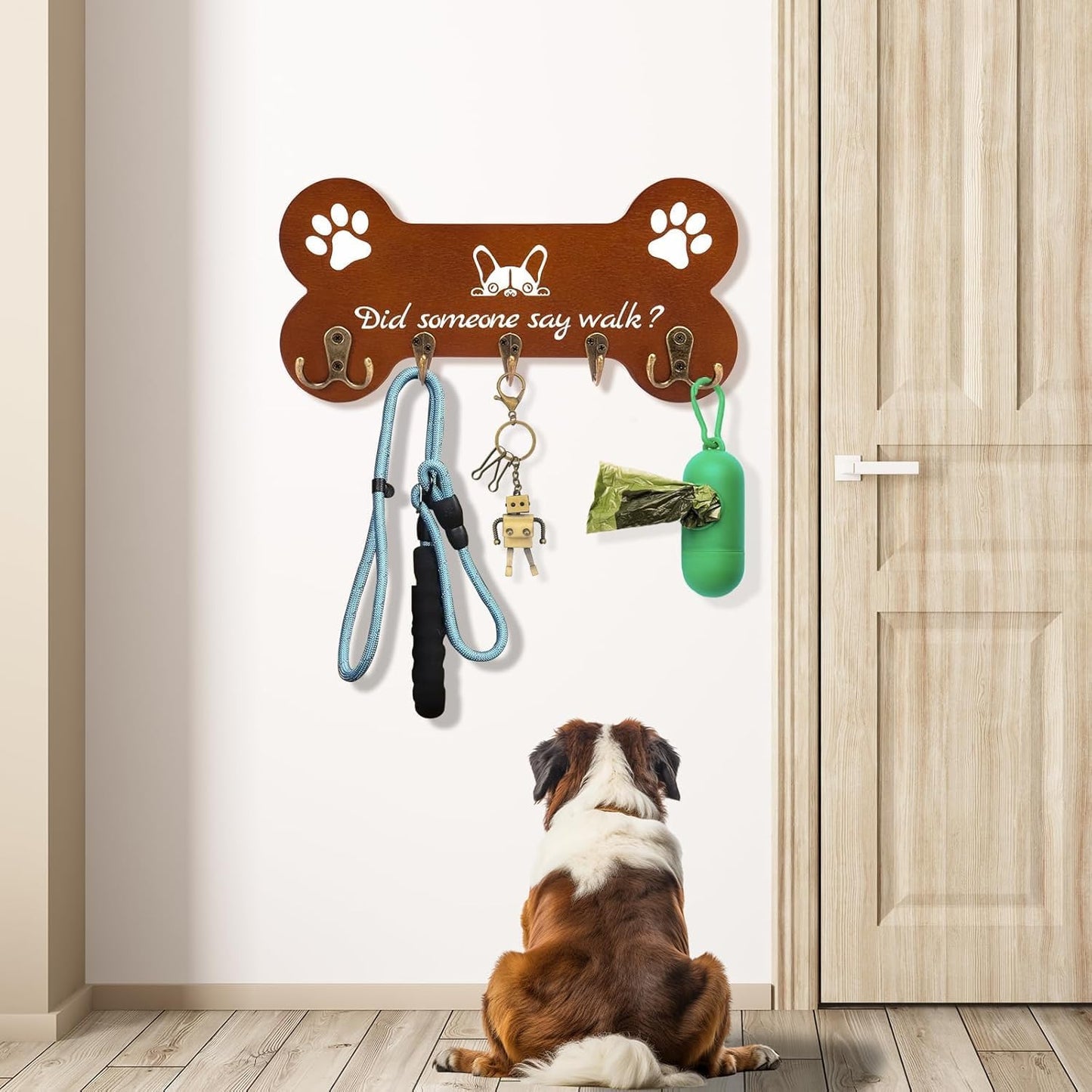 Dog Leash Holder forwall,Coat RackHooks, Mount Storage Organizer