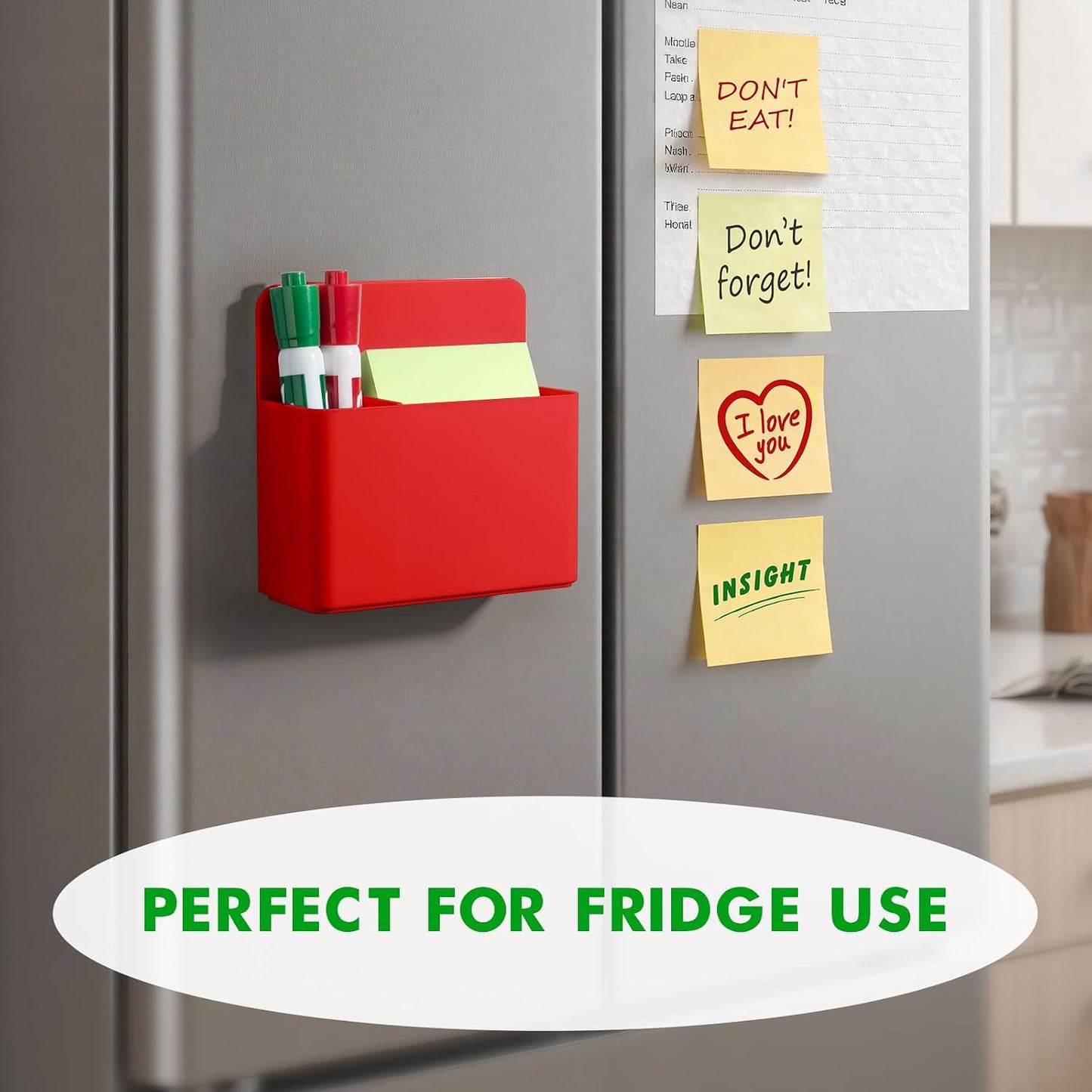 2 Pack Magnetic Pen Holder Cup for Whiteboard, Classroom Supplies | Plastic Magnetic Dry Erase Marker Holder for Refrigerator Fridge, Pencil Cup for School, Locker Accessories Organizer-White