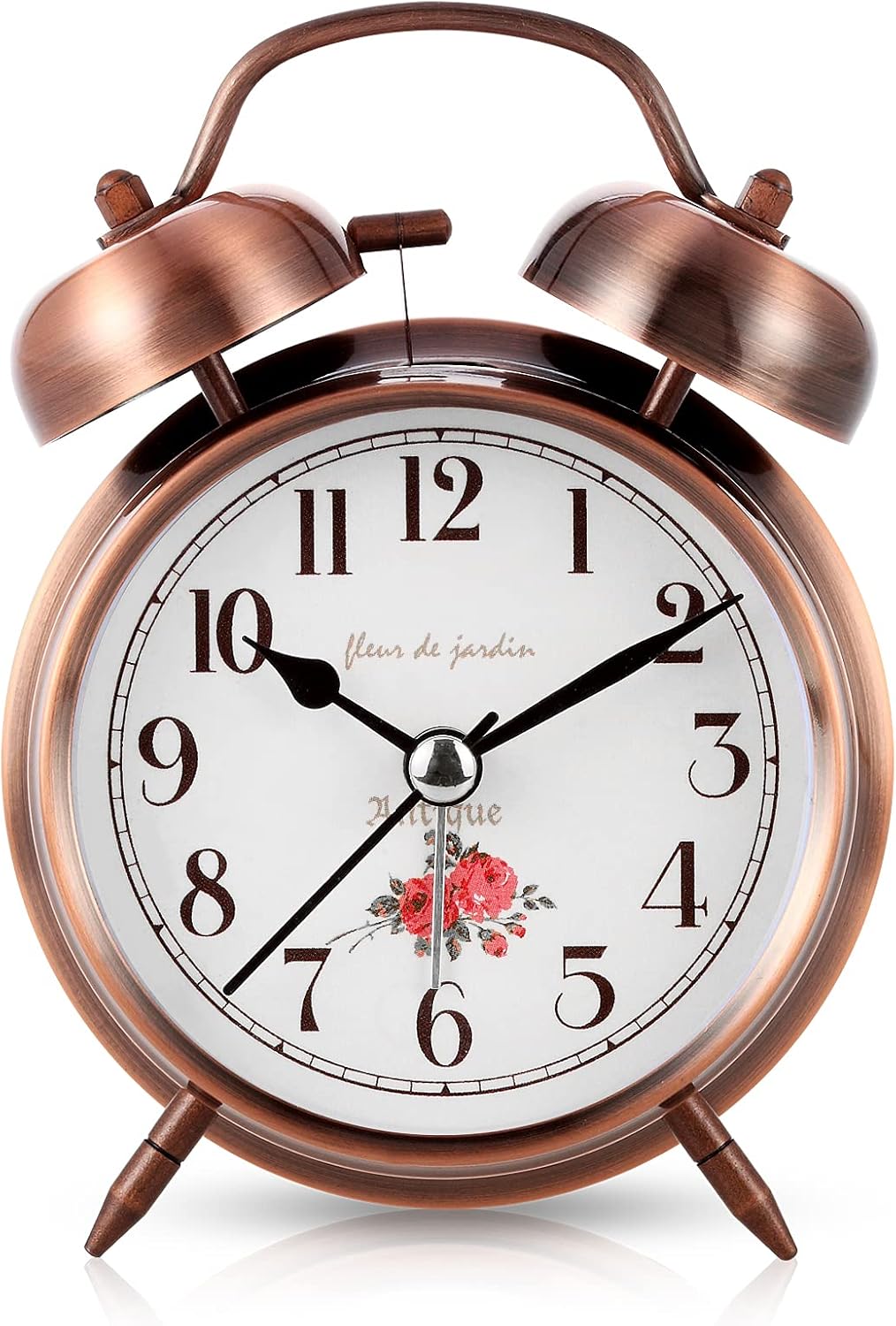 Super Loud Alarm Clock For heavy sleepers,4 inches Twin Bell Alarm Clock with Backlight,Battery Operated,Silent Non Ticking,For Kids,Adults,Bedrooms,Retro decor Desk Analog Clocks.. (Noctilucent)