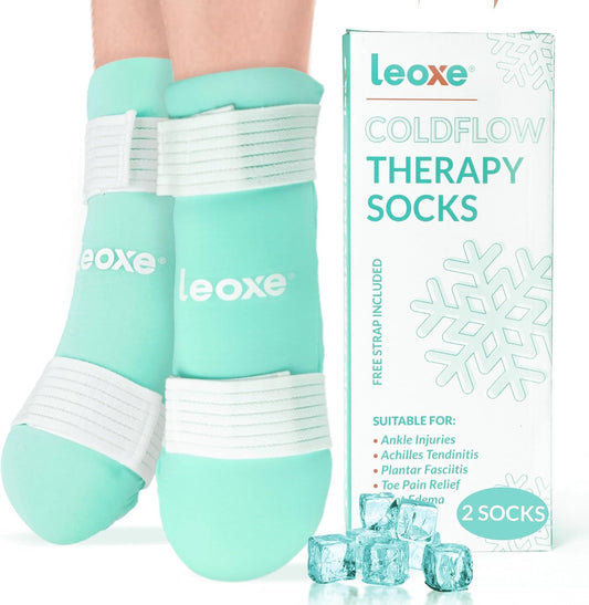 Foot Ankle Ice Pack Wrap, Ice Pack for Injuries & Sprains, Cold Compression Reusable For Foot Swelling Relief, Plantar Fasciitis, Achilles Tendinitis, Toe Pain Relief & Surgery Recovery (Single Sock)