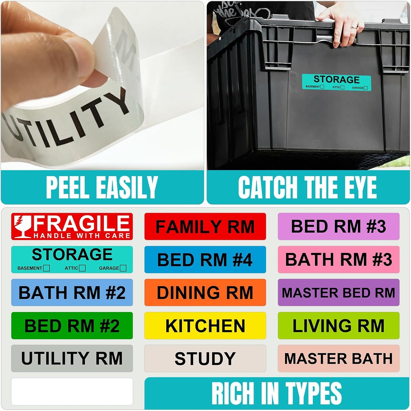Kingtac 500pcs Food Freezer Labels, 1 x 3 Inch Removable for Food Containers, Mason Jar, No Residue Food Storage Labels Perfect for Kitchen Cannot be Torn
