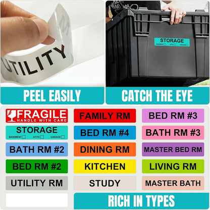 Kingtac 500pcs Food Freezer Labels, 1 x 3 Inch Removable for Food Containers, Mason Jar, No Residue Food Storage Labels Perfect for Kitchen Cannot be Torn