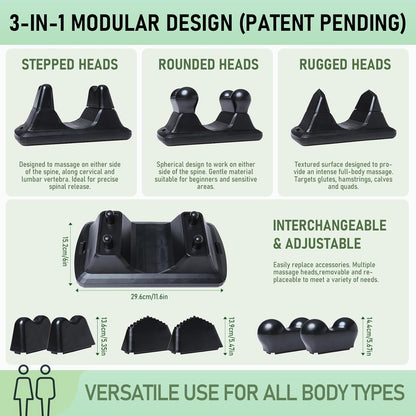SBT Psoas Release Tool, 3-in-1 Manual Deep Tissue Trigger Point Massager Myofascial Release for Hip Flexor & Lower Back, Portable, Night Black