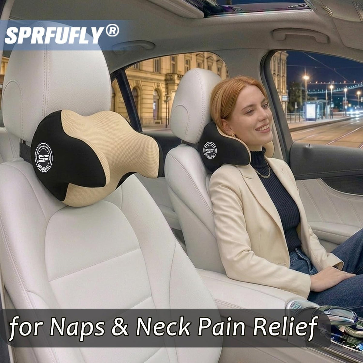 SPRFUFLY Make Relaxing Car Headrest Pillow, Car Neck Pillow for Driving